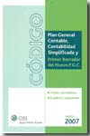 Código Plan General Contable, Contabilidad Simplificada y primer borrador del nuevo P.G.C.