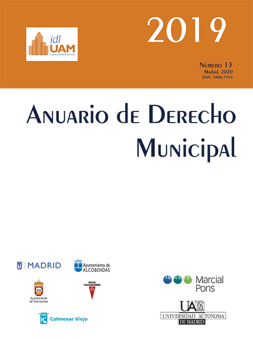 Anuario de Derecho Municipal, Nº 13, año 2019
