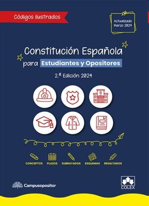 Constitución Española para estudiantes y opositores. 9788411943727